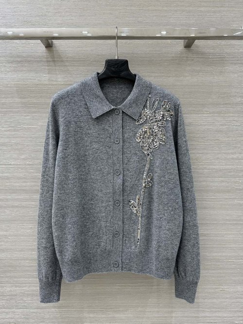 Brunello Cucinelli Exclusive First Release: Sparkling Embroidered Knit Cardigan for Sophisticated Elegance