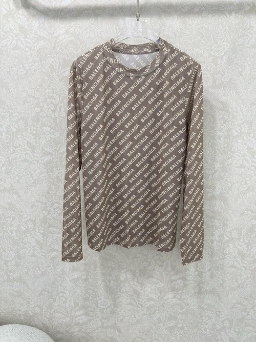 Balenciaga Full-Logo Printed Mesh Base Layer for Versatile Layering