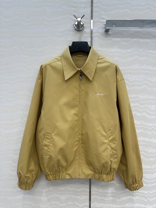Prada Retro Jacket with Loose Fit, Imported Cotton Fabric