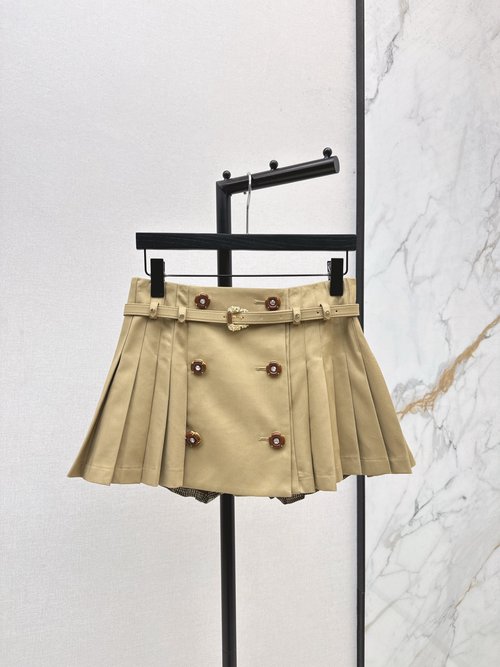 Valentino Double-breasted Short Pleated Skirt for Elegance