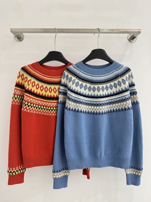 Miu Miu Fair Isle Iconic Jacquard Knit Pullover for Autumn