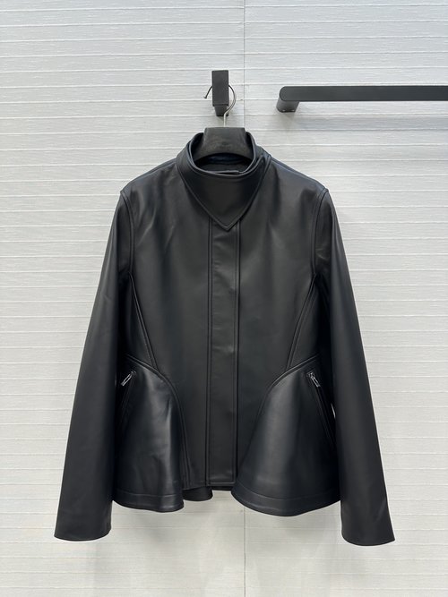 Alaia Sophisticated Slimming Leather Motorcycle Jacket