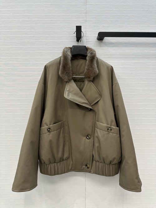 The Row Exclusive Row Style High-sense Collar Down Jacket with Fur Collar