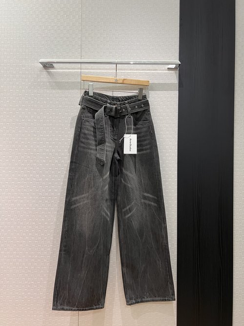 Acne Studios Acne Straight Wide-Leg Jeans with Belt Decoration