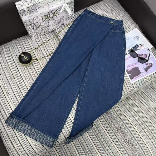 Dior High-Quality Flap-Printed Straight-Leg Jeans with Distinctive Design