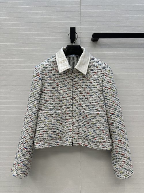 The Row Exclusive Colorful Bead Tweed Cotton Layering Jacket