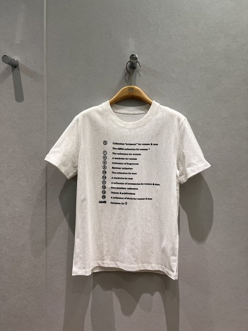 Maison Margiela MM6 - Inspired Flocked Letter Printed Neutral - Colored T - Shirt