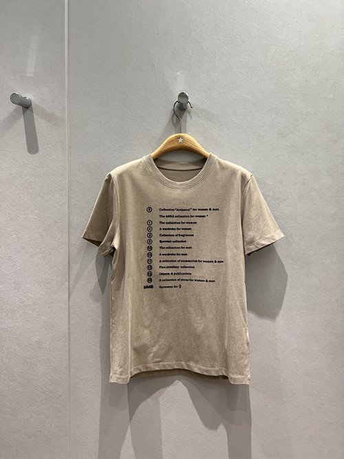 Maison Margiela MM6 - Inspired Flocked Letter Printed Neutral - Colored T - Shirt