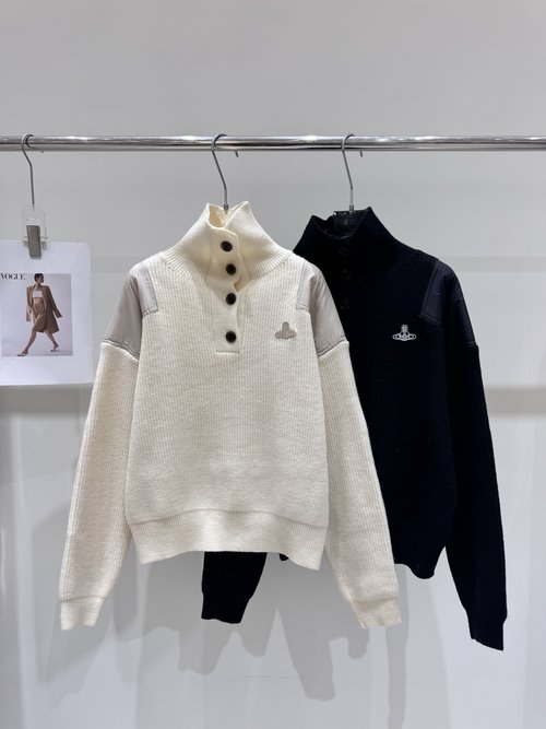 Vivienne Westhood Saturn Patch Embroidery Spliced Pullover