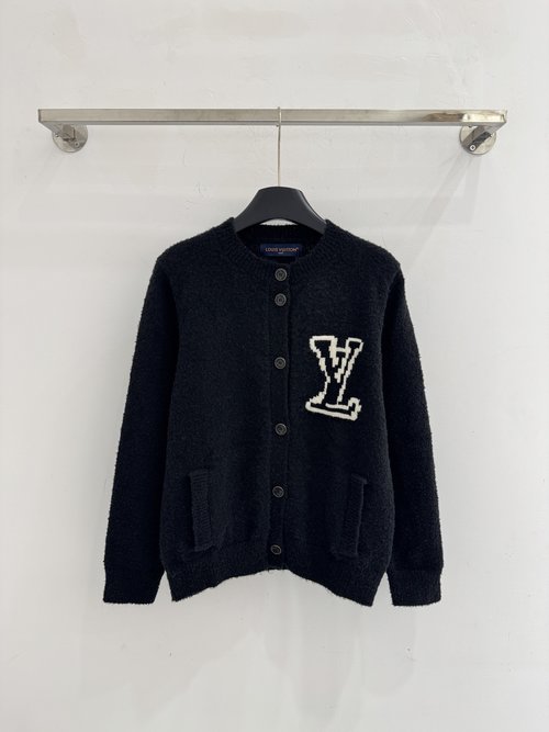 Louis Vuitton Long-Sleeved Knitted Cardigan with Logo and Button Decoration