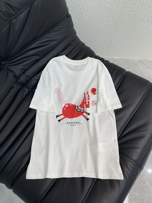 Max Mara Zodiac Horse Embroidered Short-Sleeved T-Shirt
