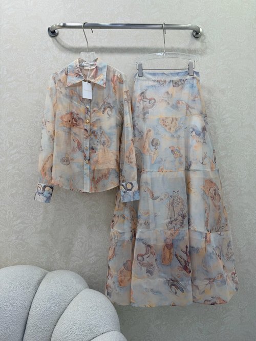 Zimmermann Enchanting Organza Suit with Mediterranean Motifs for an Elegant Look