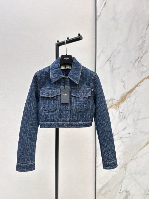Fendi Casual Double-F Denim Jacket in Lazy Boyfriend Style