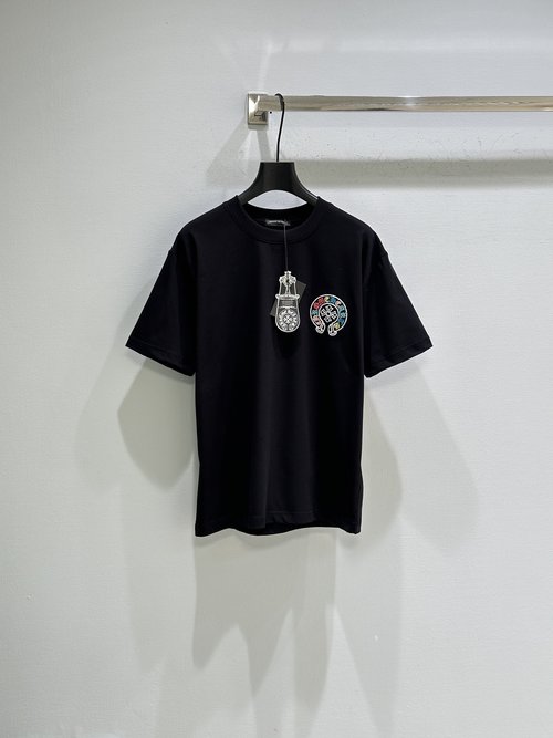 Chrome Hearts Spring Cropped Sweater with Colorful Embroidery, Unisex Style