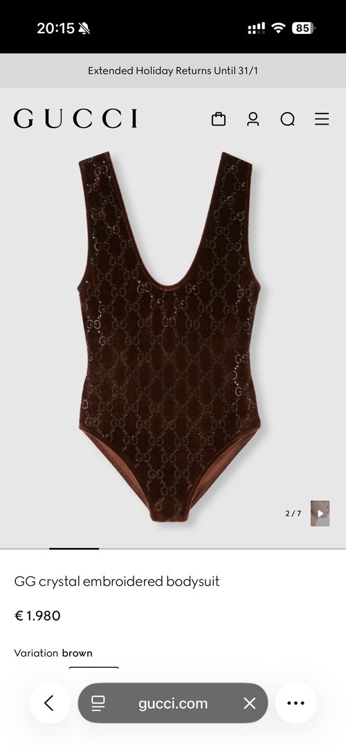 Gucci Slim-Fit U-Neck Jumpsuit with GG Logo & Rhinestones