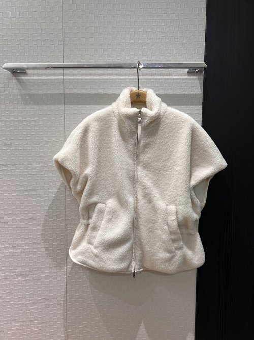 Brunello Cucinelli BC Trimmed High - Collar Furry Vest with Smart Waist