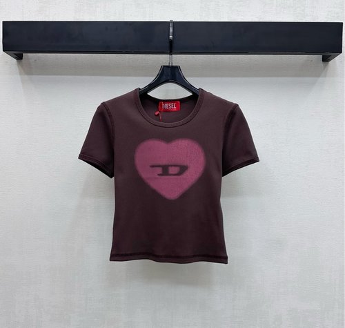 Diesel Custom Imported Cotton Round Neck Short - Sleeve Printed T - Shirt