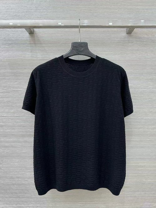 Hermes Classic Round Neck Knit Top with Hidden Pattern