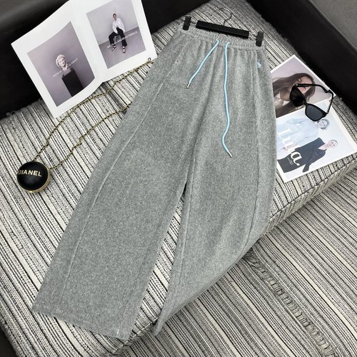 Yves Saint Laurent Early Spring: Polo Embroidered Pony Corduroy Wide-Leg Pants