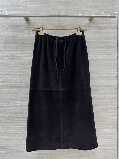The Row Luxury Suede Leather Long Skirt