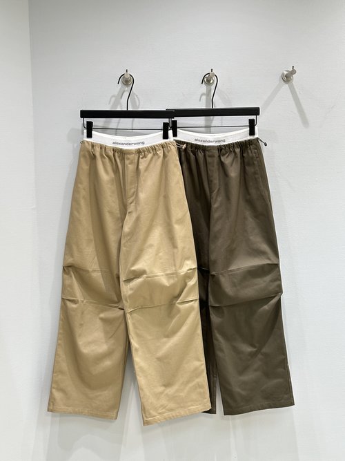 Alexander Wang Sports Pants with Pleated Knee and Side Zipper Pocket