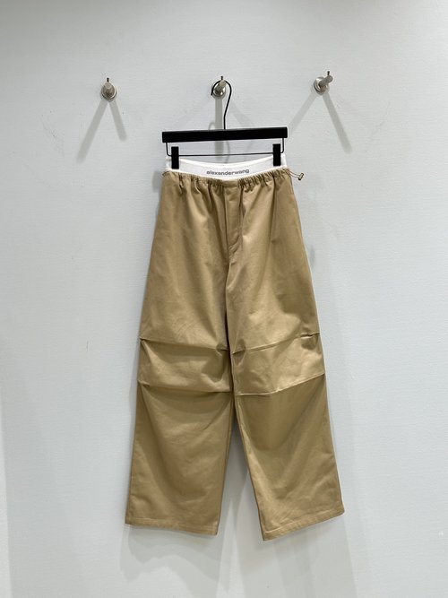 Alexander Wang Sports Pants with Pleated Knee and Side Zipper Pocket