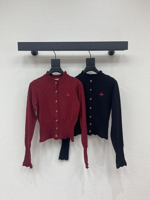 Vivienne Westhood Saturn Embellished Rolled - Edge Knit Cardigan