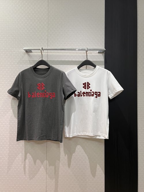 Balenciaga Stereo Jelly Patch Letter T-Shirt, Loose Style