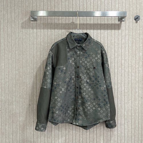 Louis Vuitton Customized Camouflage Print Denim Shirt Jacket
