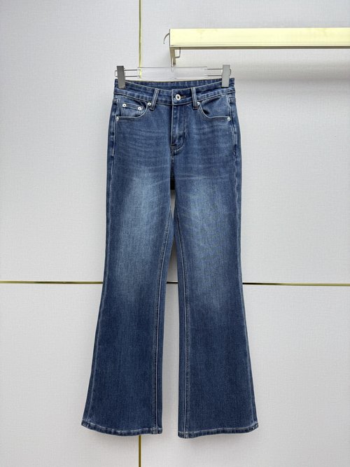 Miu Miu Versatile Flare Jeans with Pocket Embroidered