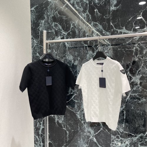 Louis Vuitton Jacquard Knit Short-Sleeve with Monogram Pattern