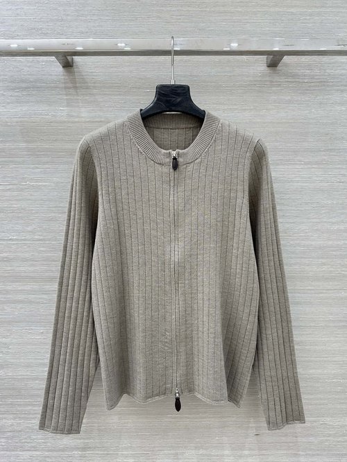 Loro Piana High - end Double - Zipper Soft Wool Cardigan