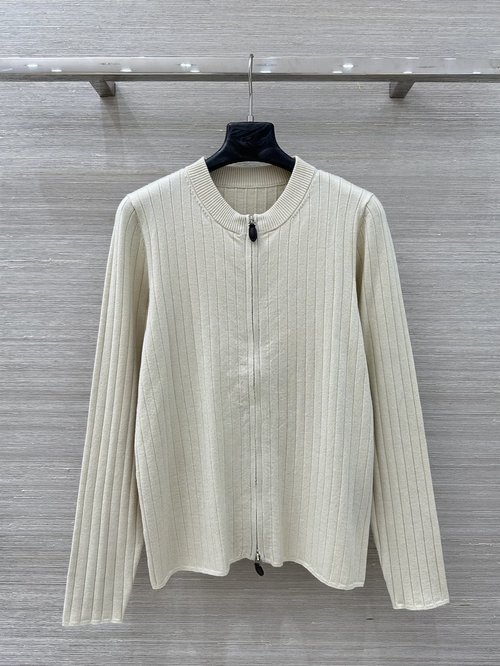 Loro Piana High - end Double - Zipper Soft Wool Cardigan