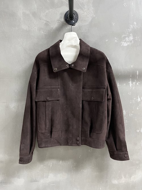 Yves Saint Laurent Sophisticated Retro Style Coat in Leather & Cashmere Blend