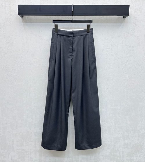 Alexander Wang High-Waisted Straight Leg Suit Pants with Logo