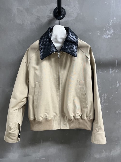 Bottega Veneta Retro Denim Barn - style Coat with Cashmere & Leather