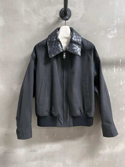 Bottega Veneta Vintage Denim Barn Style Jacket in Knitted Cashmere Blend