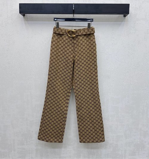 Gucci Stylish Double G Logo Jacquard Waistband Trousers