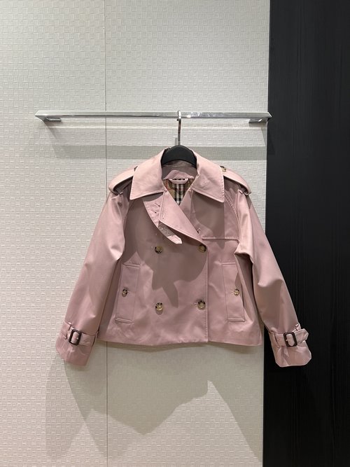 Burberry Classic Double-Breasted Short Trench Coat with Epaulets