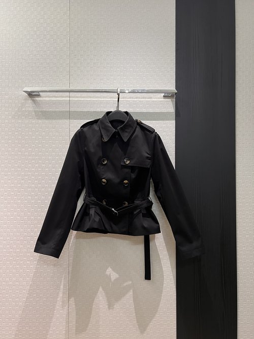 Burberry Double-Breasted Epaulet Short Waistcoat Windbreaker