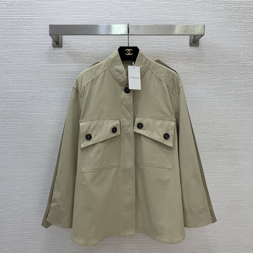 Zimmermann Khaki Workwear Long-Sleeved Shirt with Pockets and Straps