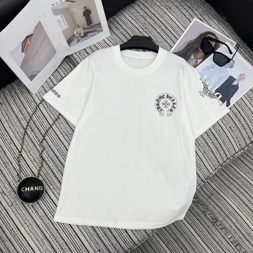 Chrome Hearts Early Spring Logo Print Short Sleeve Round Neck T-Shirt