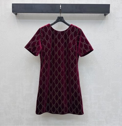 Gucci Sequined True Silk Velvet V-Back Dress