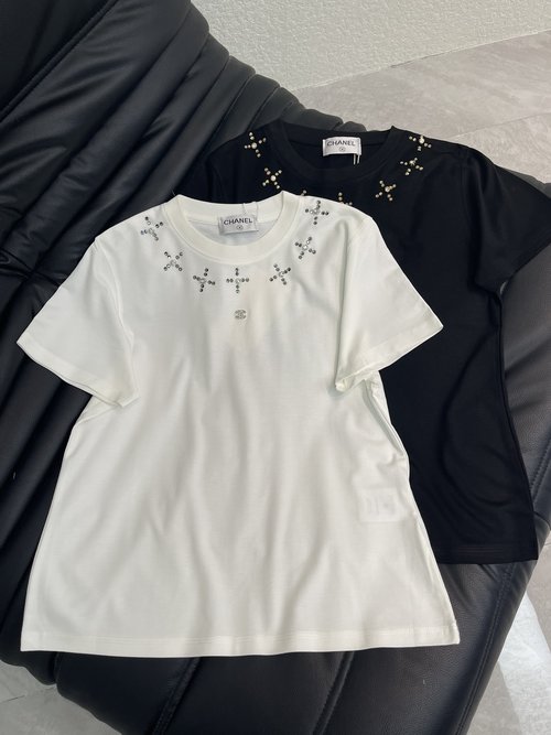 Chanel Summer Tee with Middle Eastern & Cross Drill Patterns, Sporty Chic