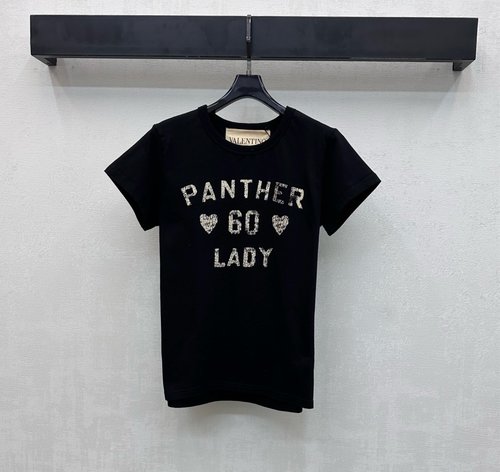 Valentino Round - Neck T - Shirt with Center Print and Back Emblem