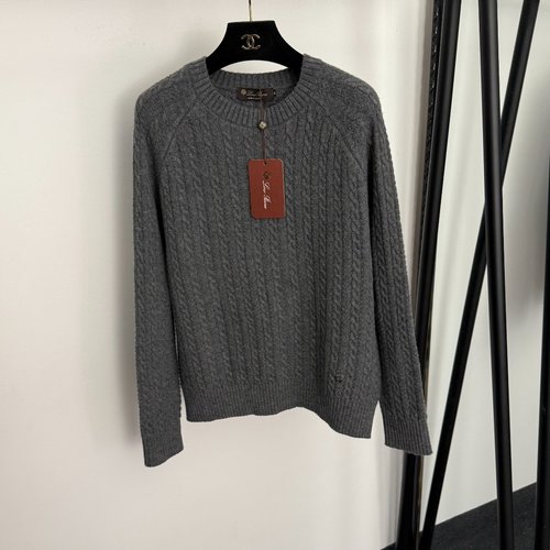 Loro Piana Metal Ring Decorated Twisted Wool Knit Sweater