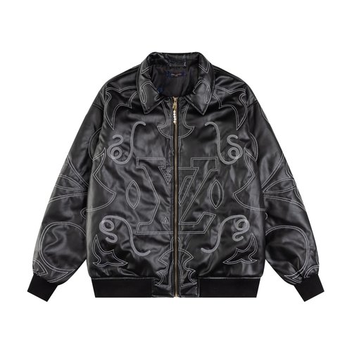 Louis Vuitton Embroidered Leather Pilot Jacket with Soft Sheepskin