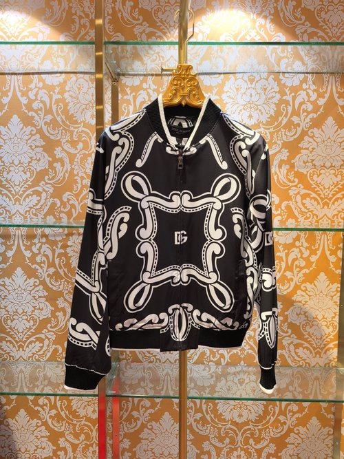 Dolce & Gabbana Black Loose Jacket with DG Logo Hardware