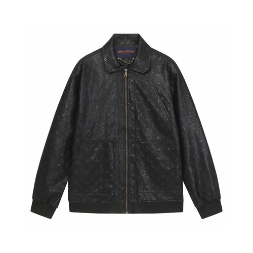 Louis Vuitton Full Leather Baseball Jacket with High - end Craftsmanship