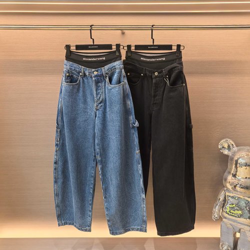 Alexander Wang Fake Two-Piece Webbed Work Jeans